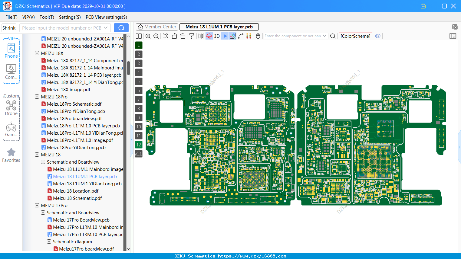 Meizu 18 L1UM.1 PCB Layer